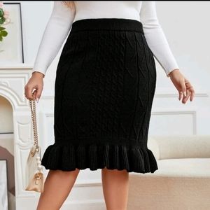 SHEIN Cable Knit Skirt